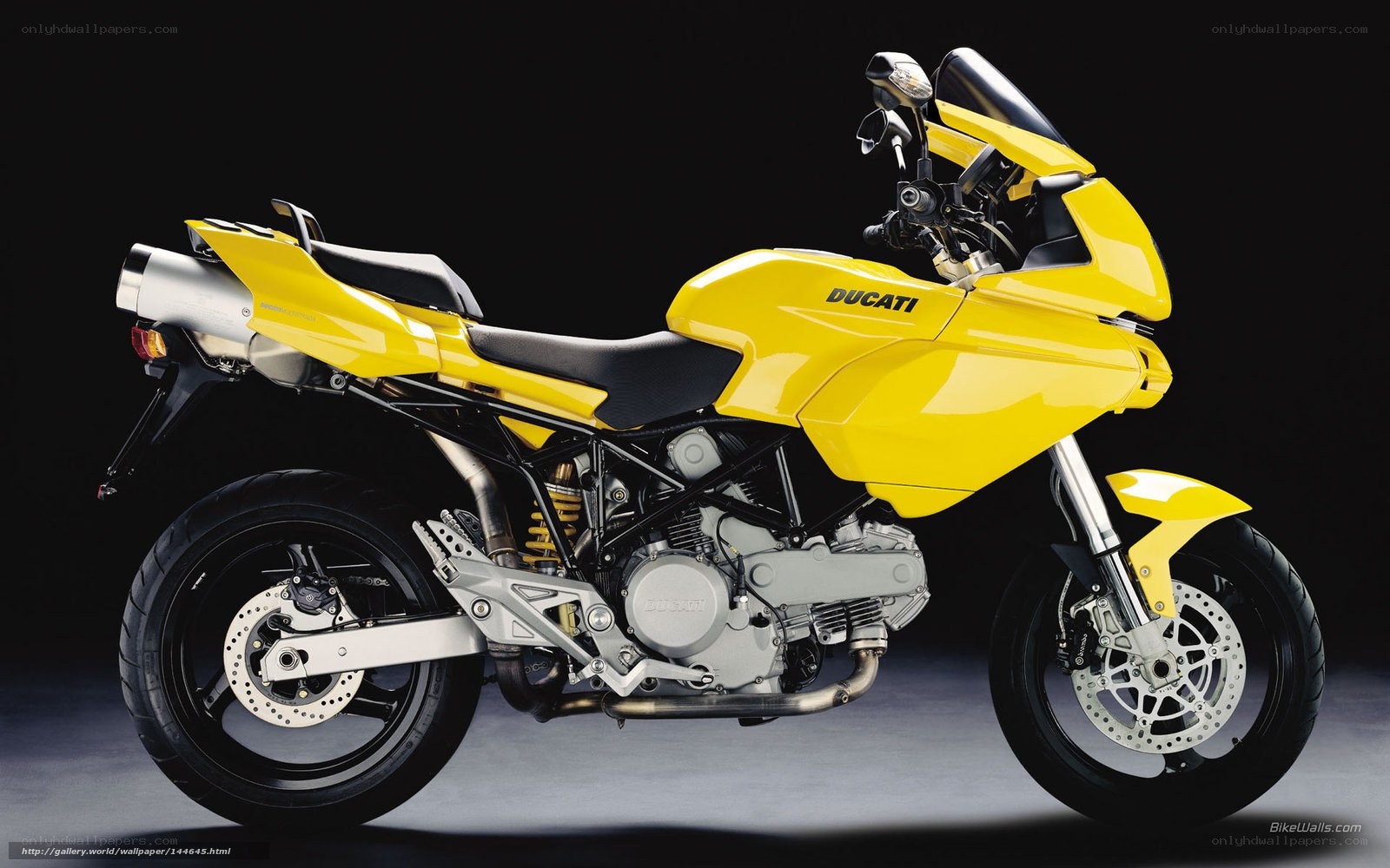 Yellow Ducati motorcycle