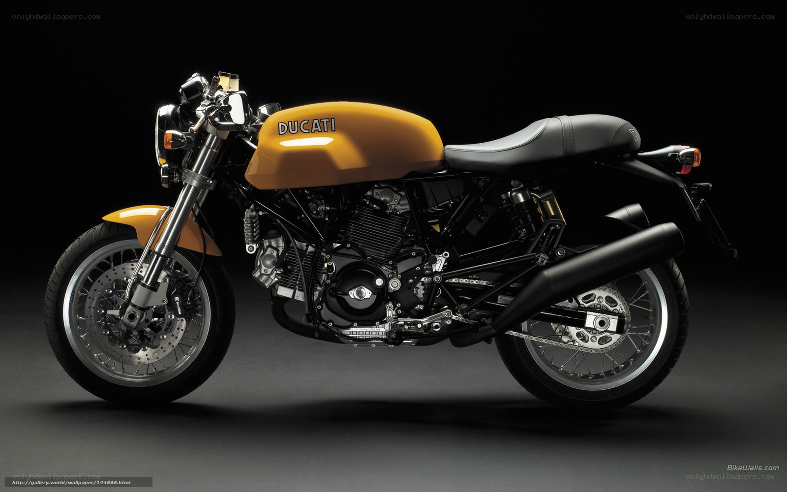 Yellow Ducati motorcycle
