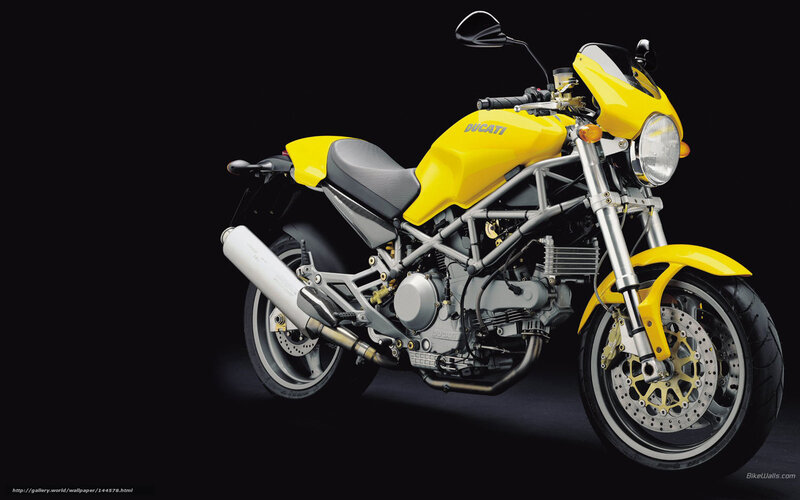 Yellow Ducati Motorcycle — Dramatic, Photograph