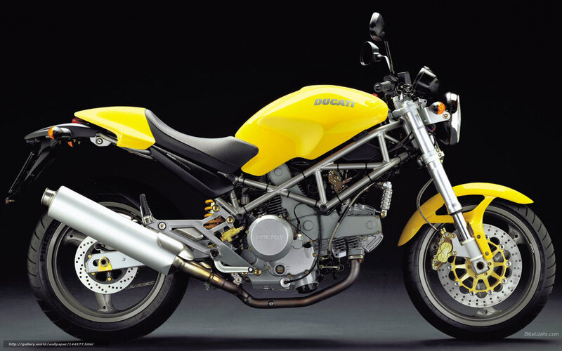 Yellow Ducati motorcycle