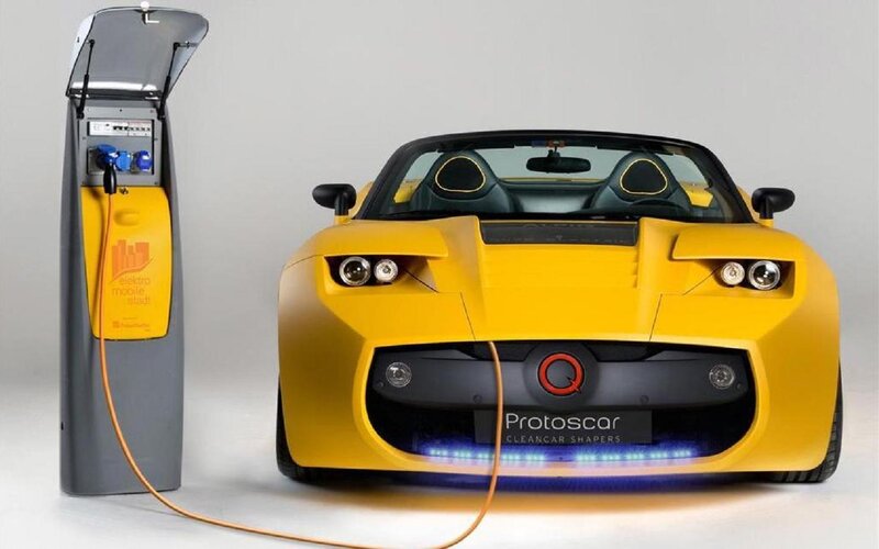 Yellow Electric Car — Modern