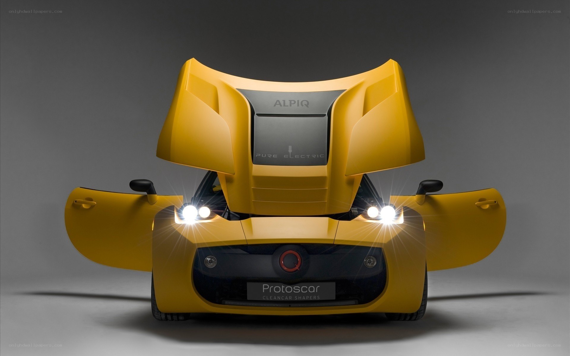 Yellow electric concept car