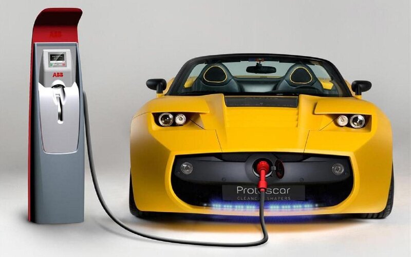 Yellow Electric Sports Car — Modern