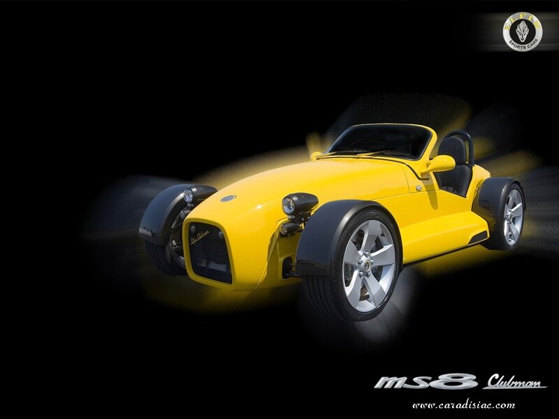 Yellow Elfin sports car