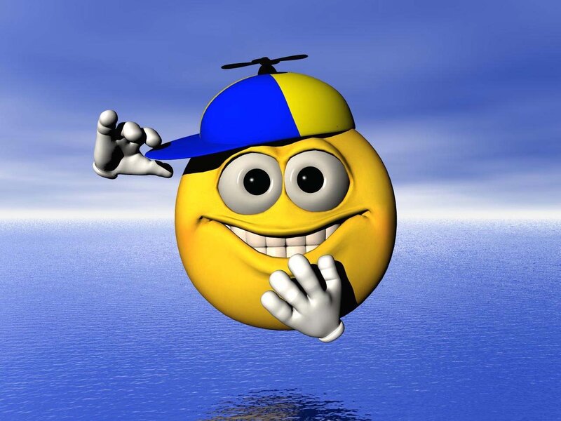 Yellow Emoji Character — Blue, Playful, 3d Render
