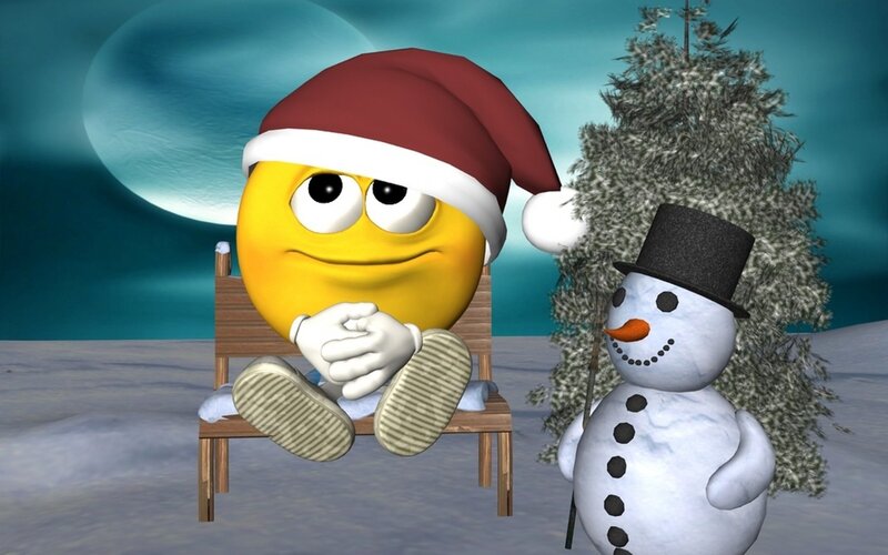 Yellow Emoji Character — Festive