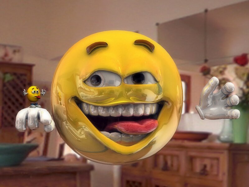 Yellow Emoji Character — Playful, 3d Render, Small Yellow Figure