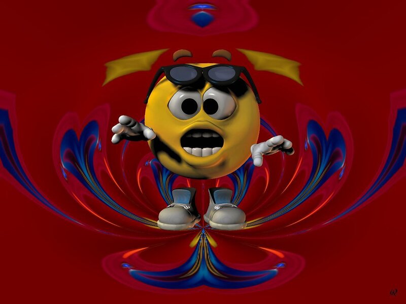 Yellow Emoji Character — Red