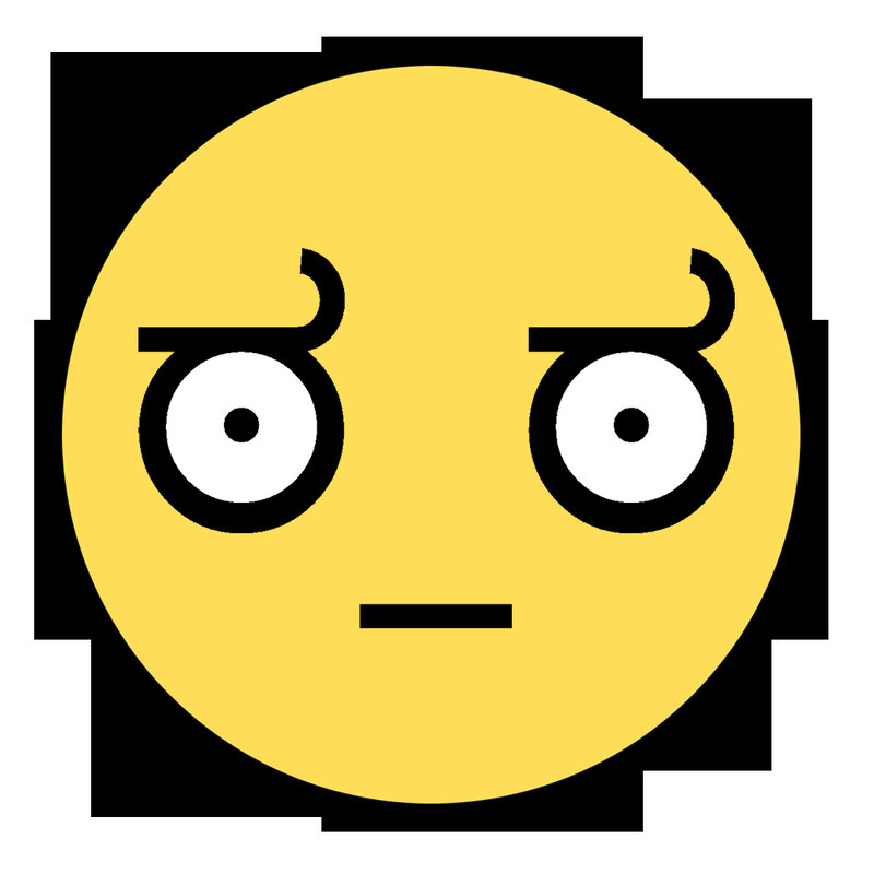 Yellow Emoji Face — Neutral, Vector Art