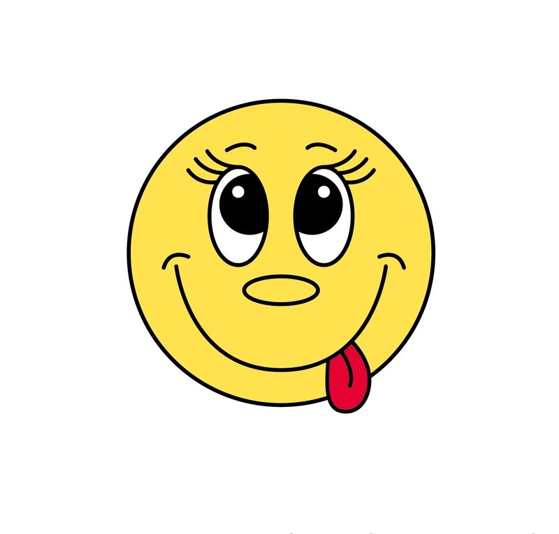 Yellow Emoji Face — Playful, Vector Art