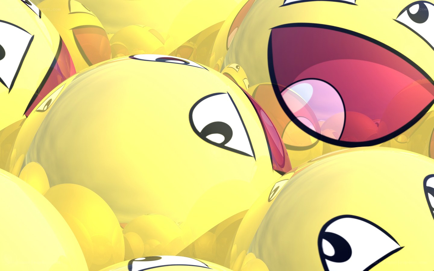 yellow emoji faces in crowd