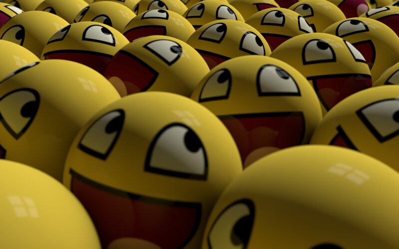 Yellow Emoji Faces — Playful, 3d Render, Smiles, Eyes, Spheres