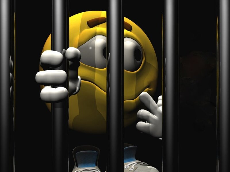 yellow emoji in jail cell