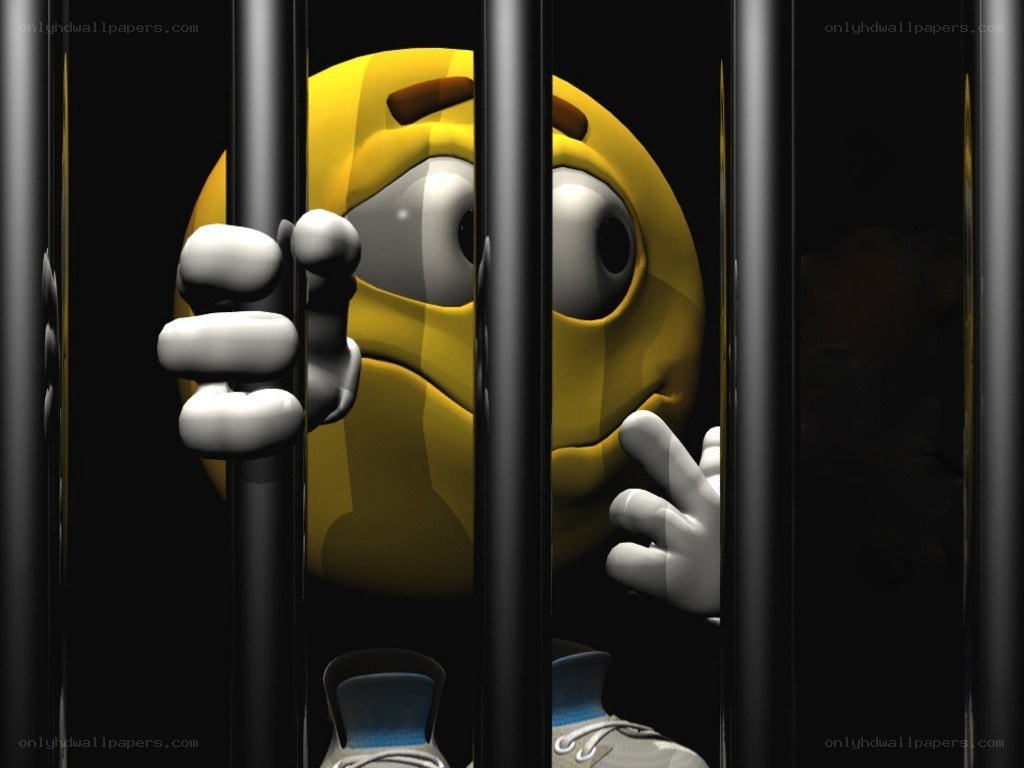 yellow emoji in jail cell