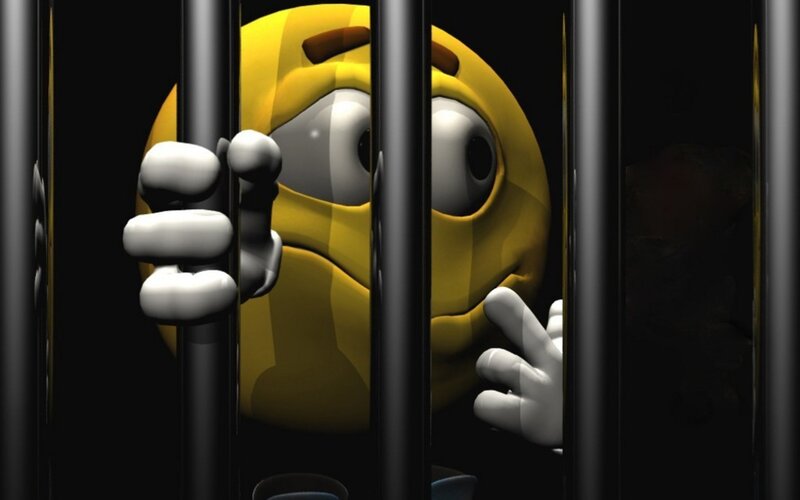 yellow emoji in jail cell