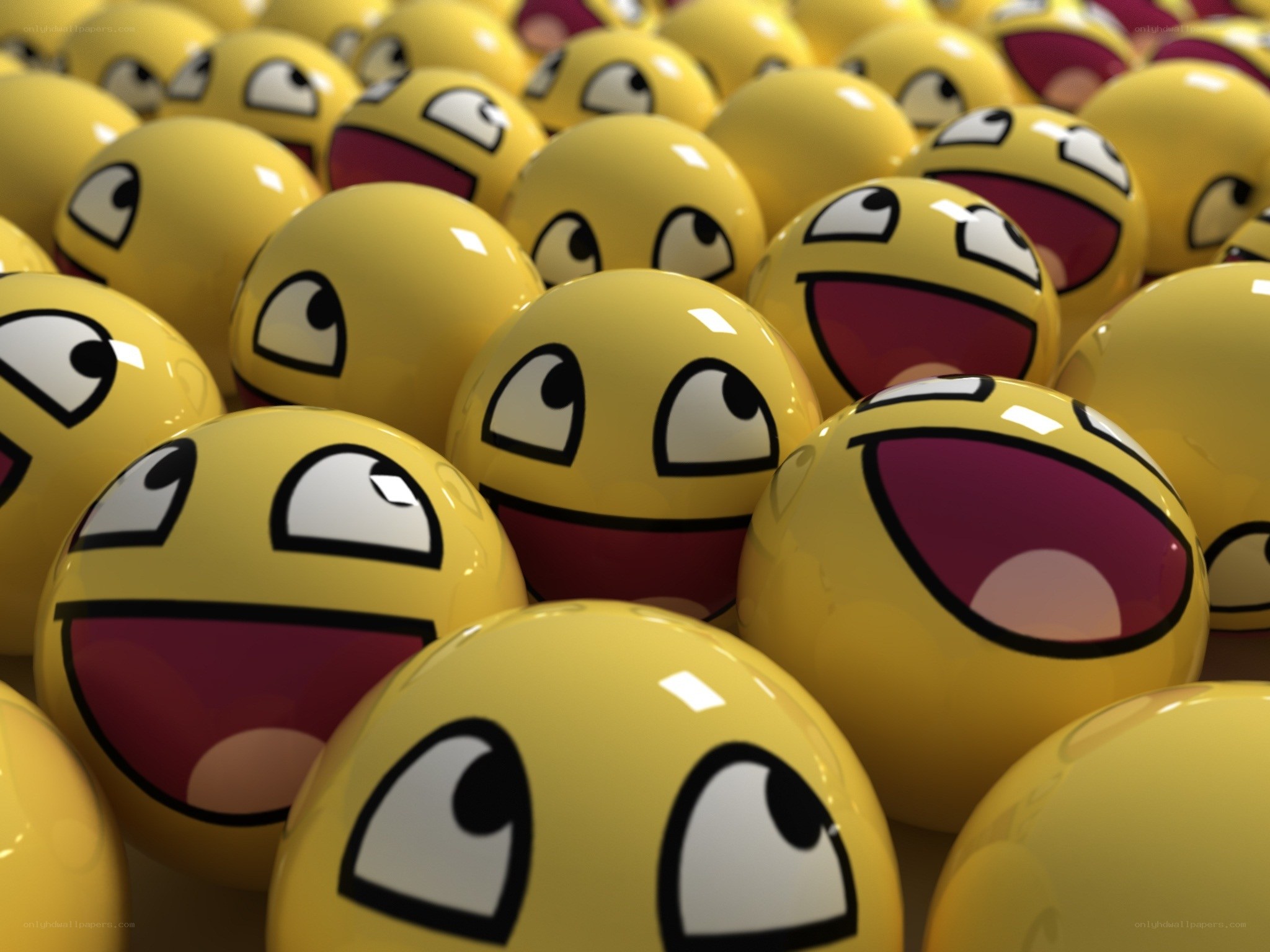 yellow emoji spheres