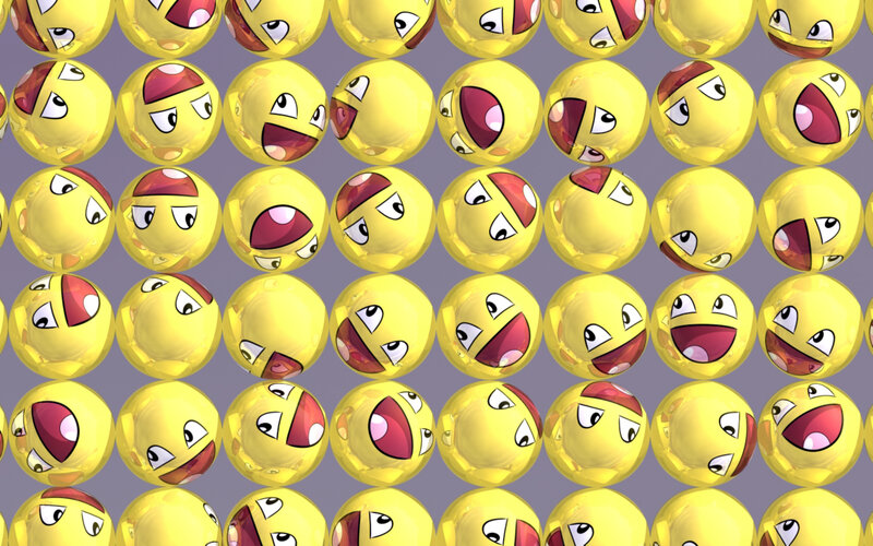 yellow emoji spheres pattern