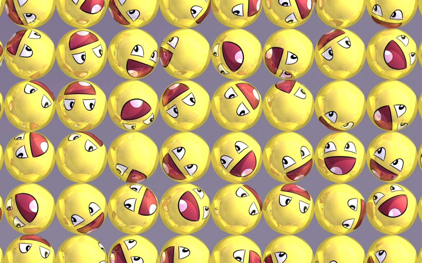 yellow emoji spheres pattern
