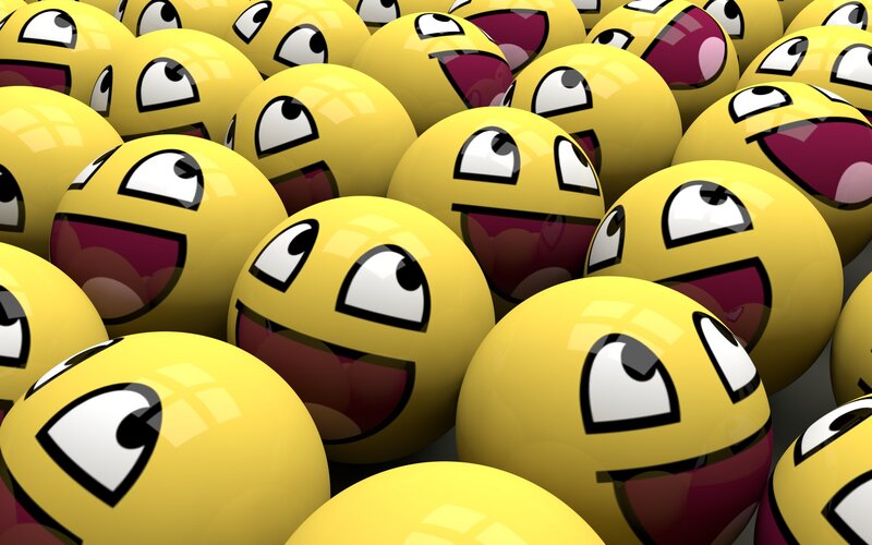 Yellow Emoji Spheres — Playful, 3d Render, Eyes