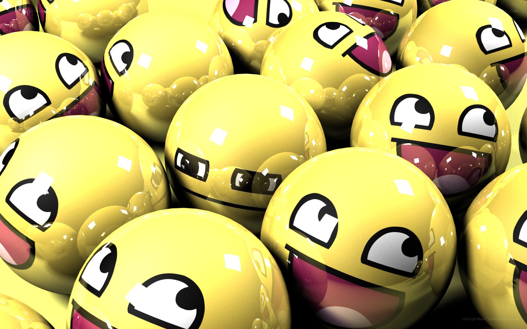 yellow emoji spheres