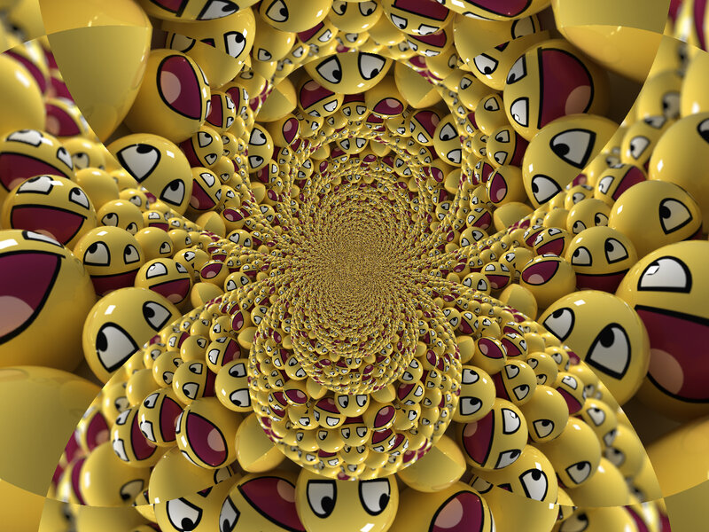 yellow emoji spiral tunnel