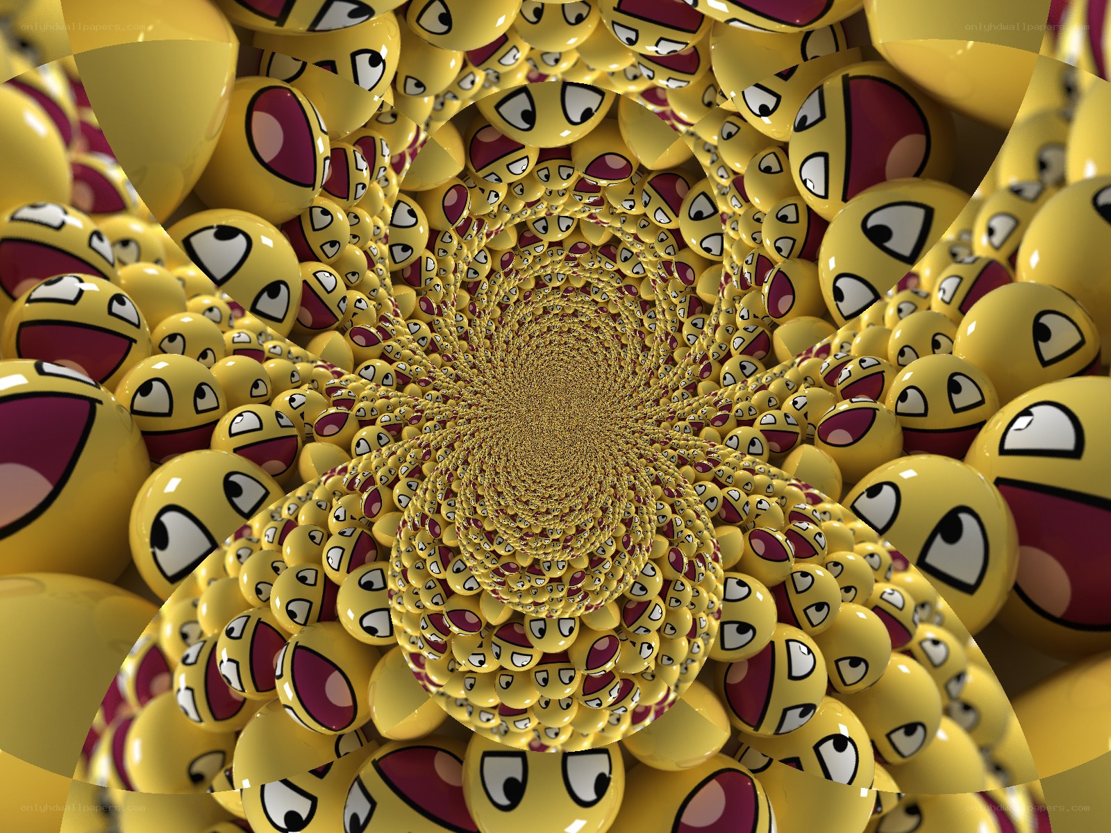 yellow emoji spiral tunnel