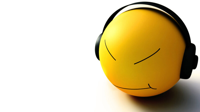 Yellow Emoji with Headphones — Calm