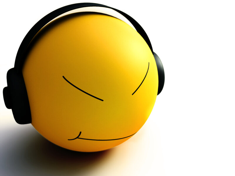 Yellow Emoji with Headphones — Neutral