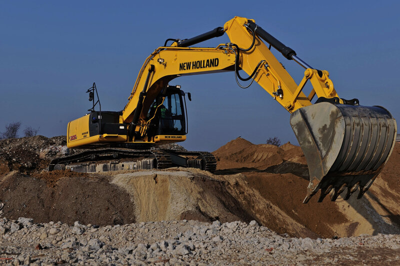 Yellow Excavator on Construction Site