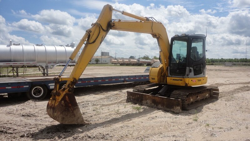 Yellow Excavator on Dirt — Outdoor