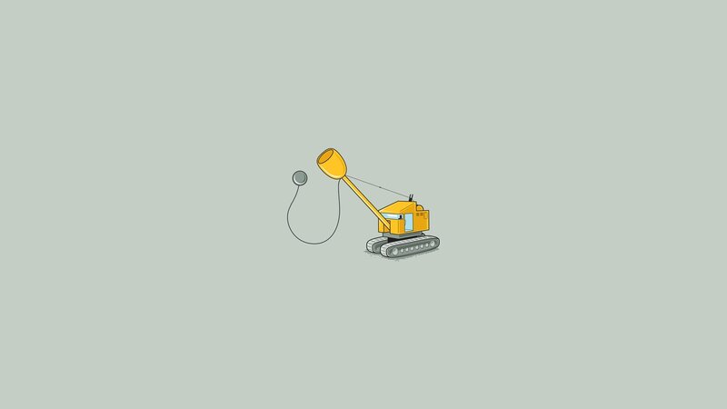yellow excavator with bucket