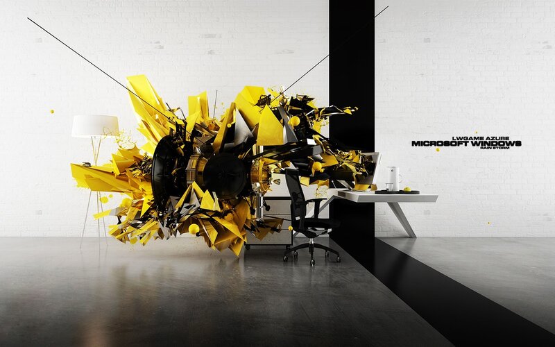 Yellow explosion in office