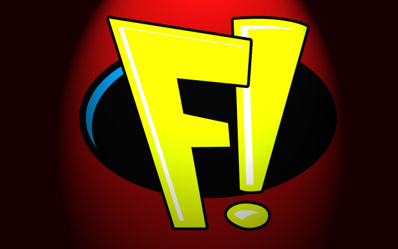 Yellow F! Logo — Red, Dramatic