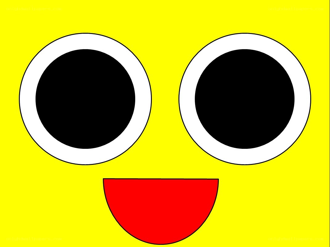 yellow face with big eyes