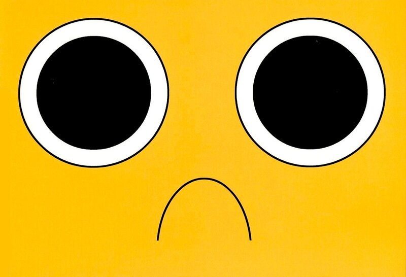 yellow face with big eyes