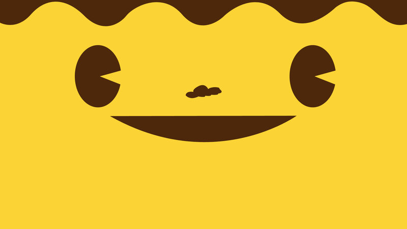 yellow face with chocolate details