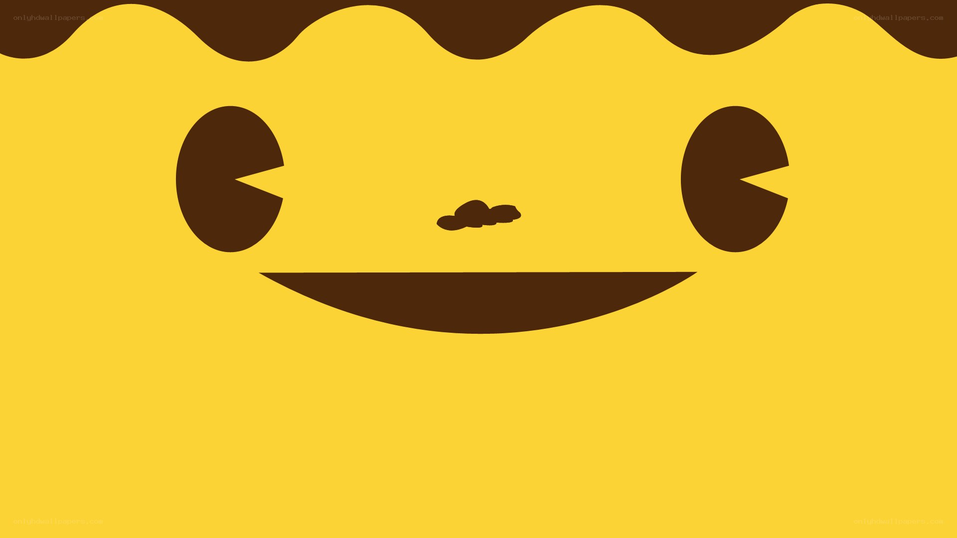 yellow face with chocolate details