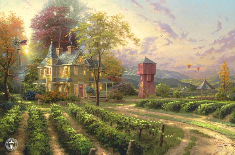 Yellow Farmhouse in Vineyard