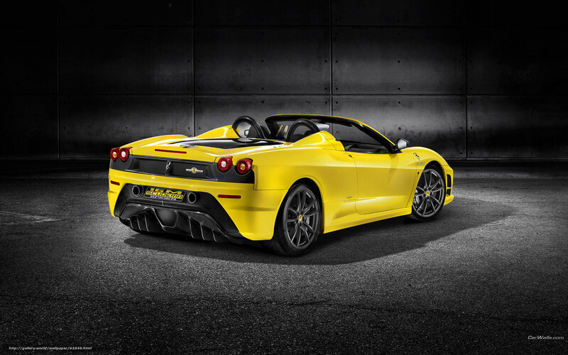 Yellow Ferrari 16M Spider