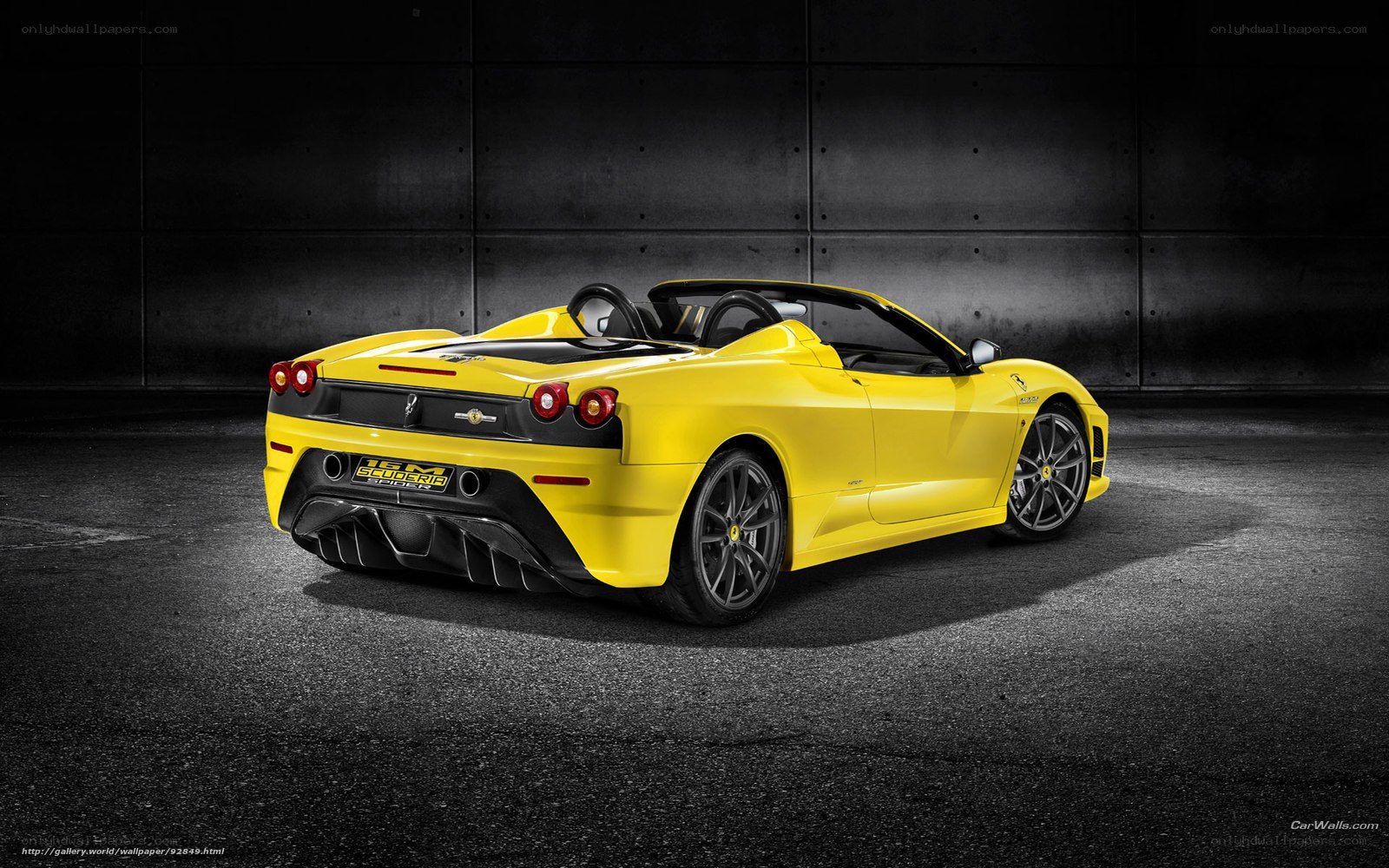 Yellow Ferrari 16M Spider
