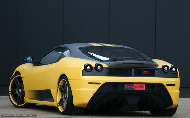 yellow ferrari 430 sports car