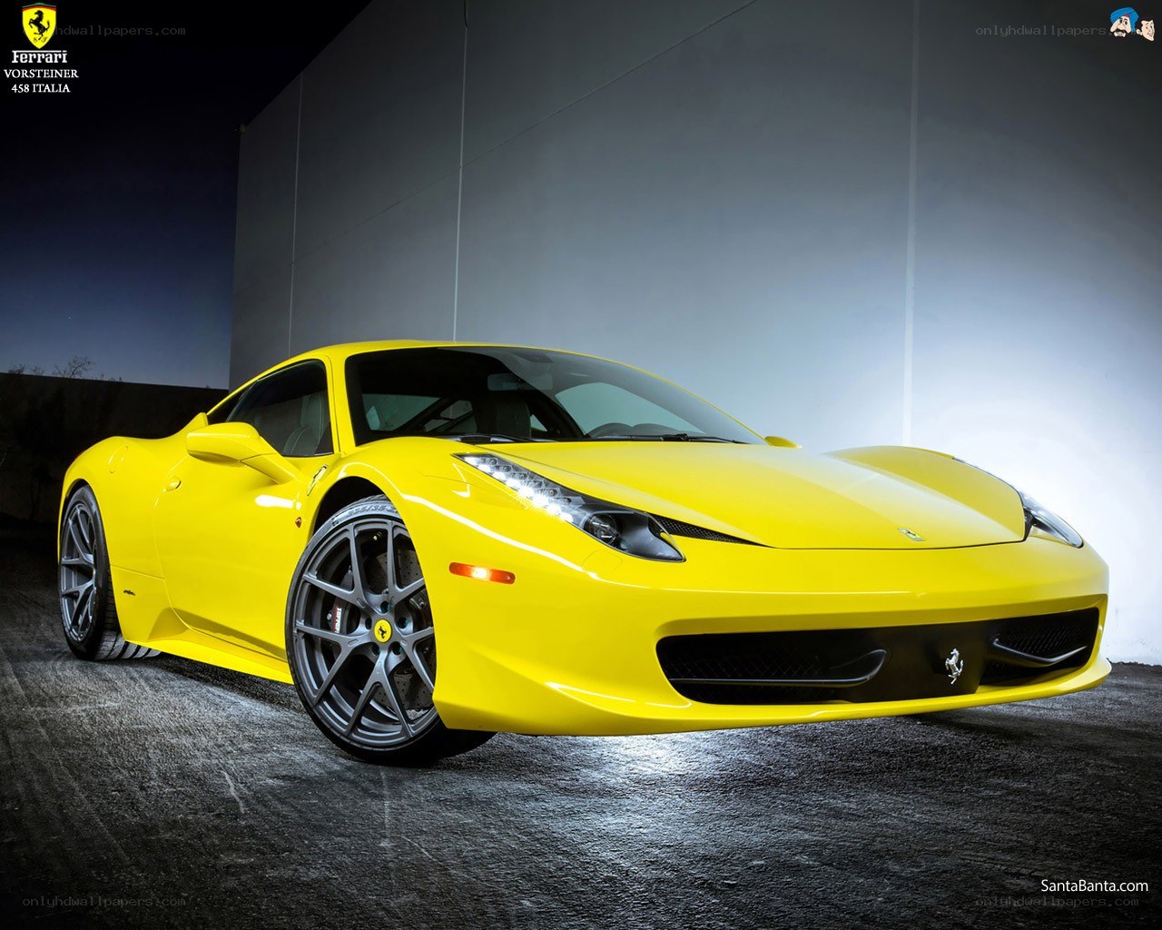 Yellow Ferrari 458 Italia