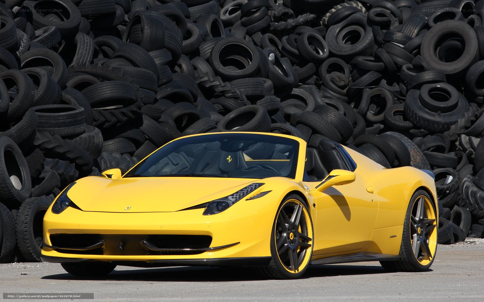 Yellow Ferrari 458 Spider