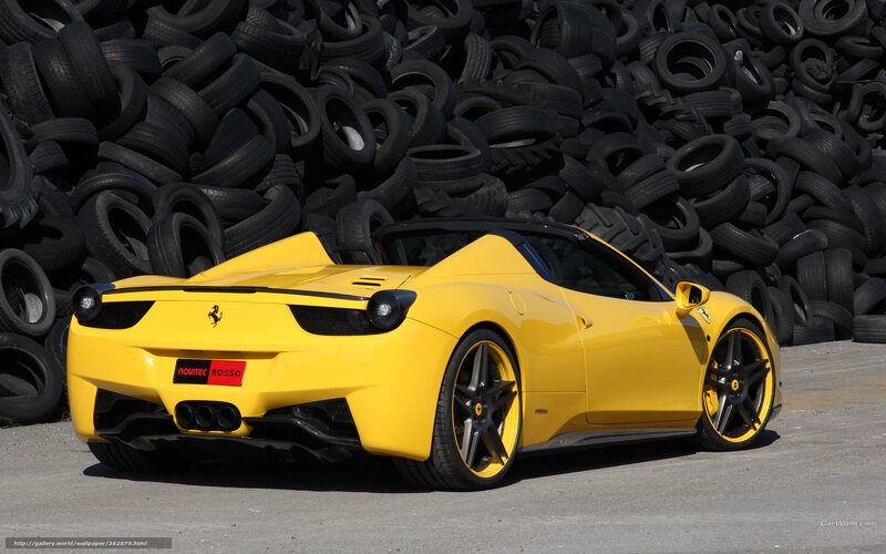 Yellow Ferrari 458 Spider