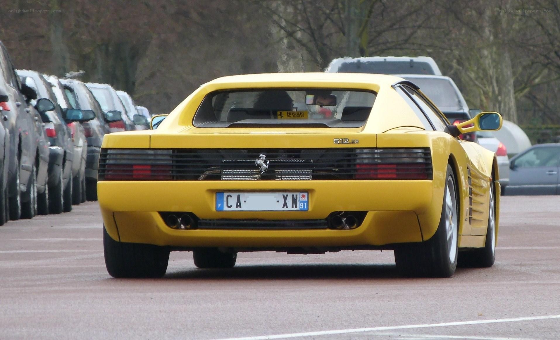yellow ferrari 512 tr