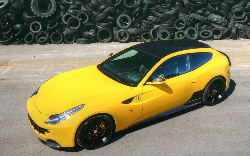 Yellow Ferrari Car — Dramatic, Afternoon, Photograph, Tires