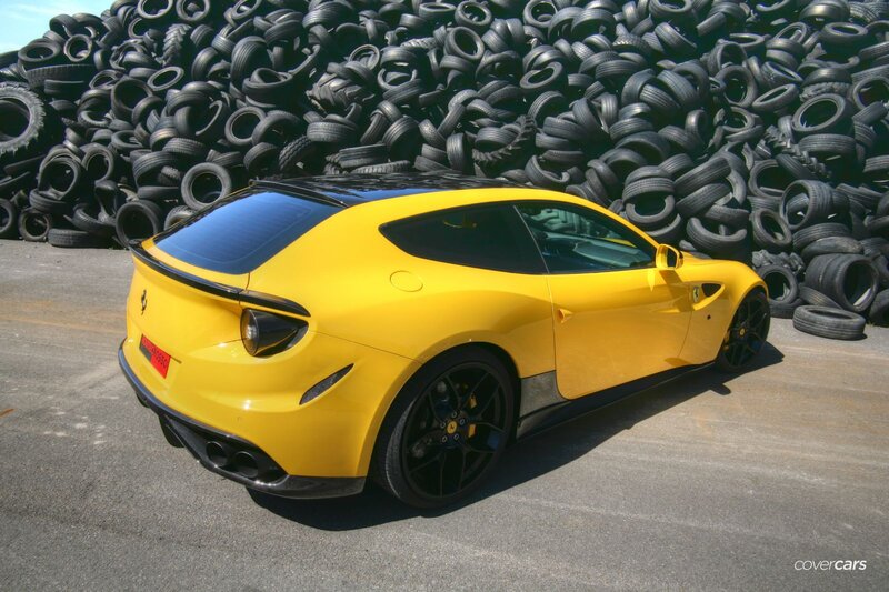 Yellow Ferrari Car — Dramatic
