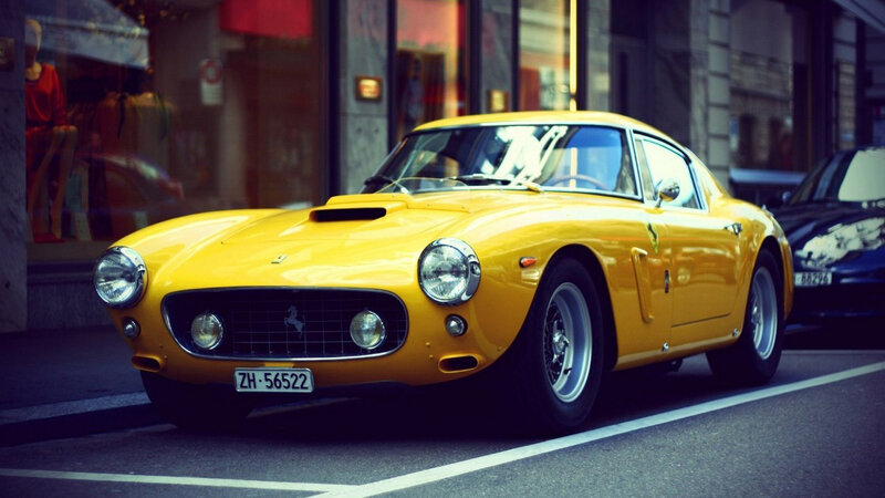 Yellow Ferrari Car — Urban