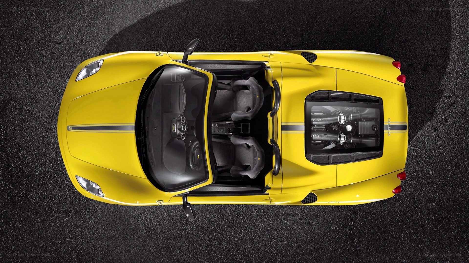 yellow ferrari convertible