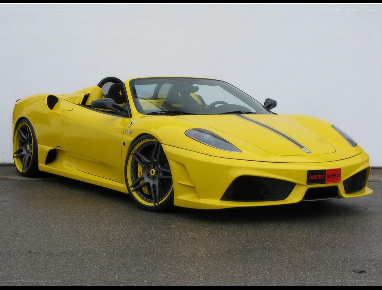 yellow ferrari convertible